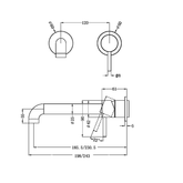 Zen Ss316L Wall Basin/Bath Nero Mixer 185Mm Spout Trim Kits Only - Brushed Gold